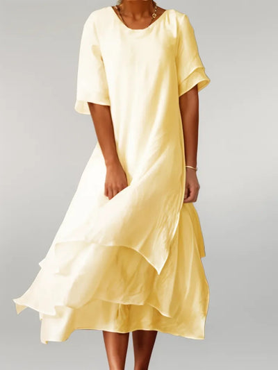 CHRISTINA – Elegantes langes Baumwollkleid