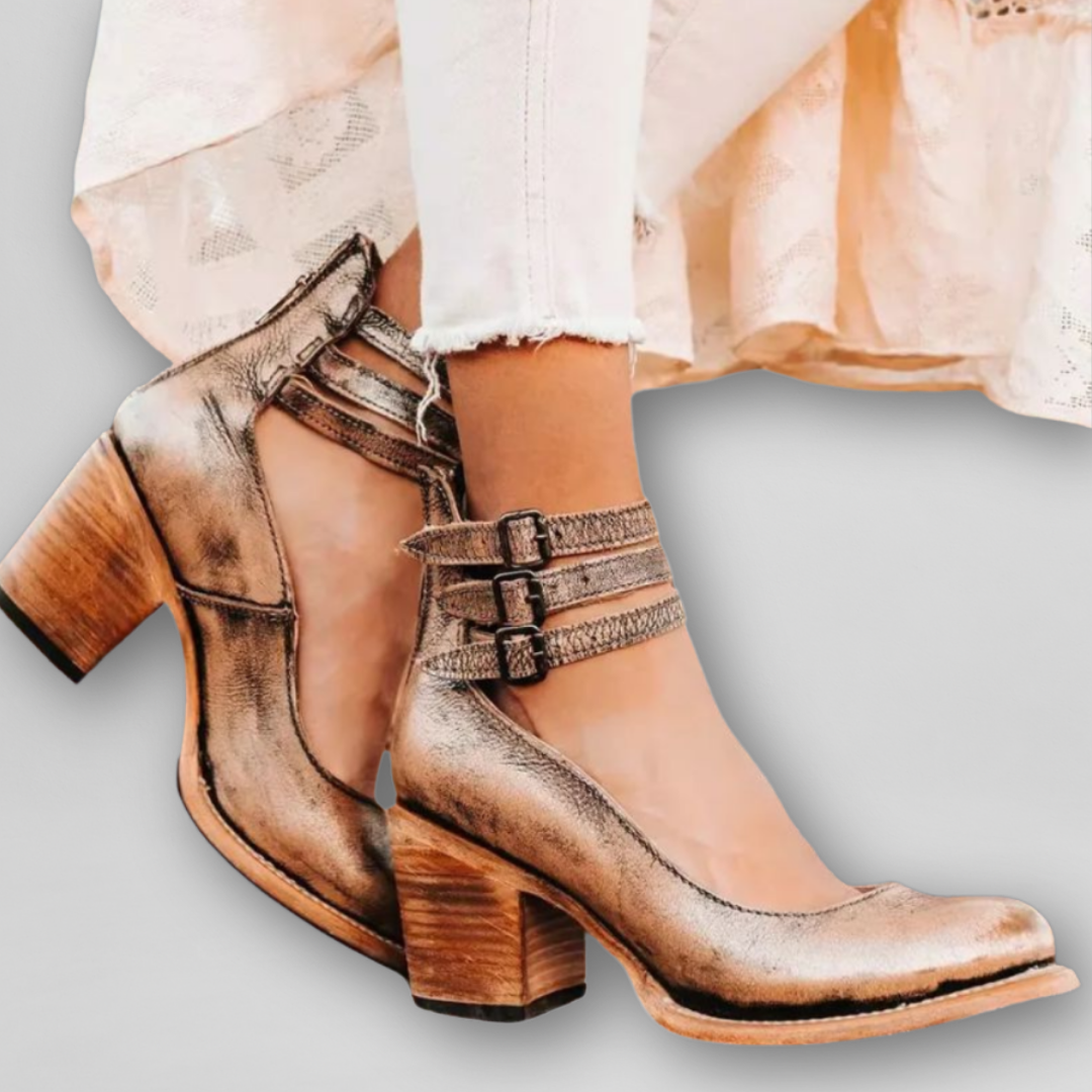 Sylvia | Vintage Sandalen mit Absatz