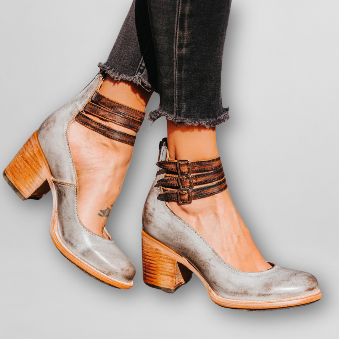 Sylvia | Vintage Sandalen mit Absatz