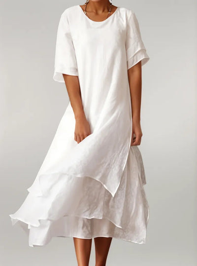 CHRISTINA – Elegantes langes Baumwollkleid