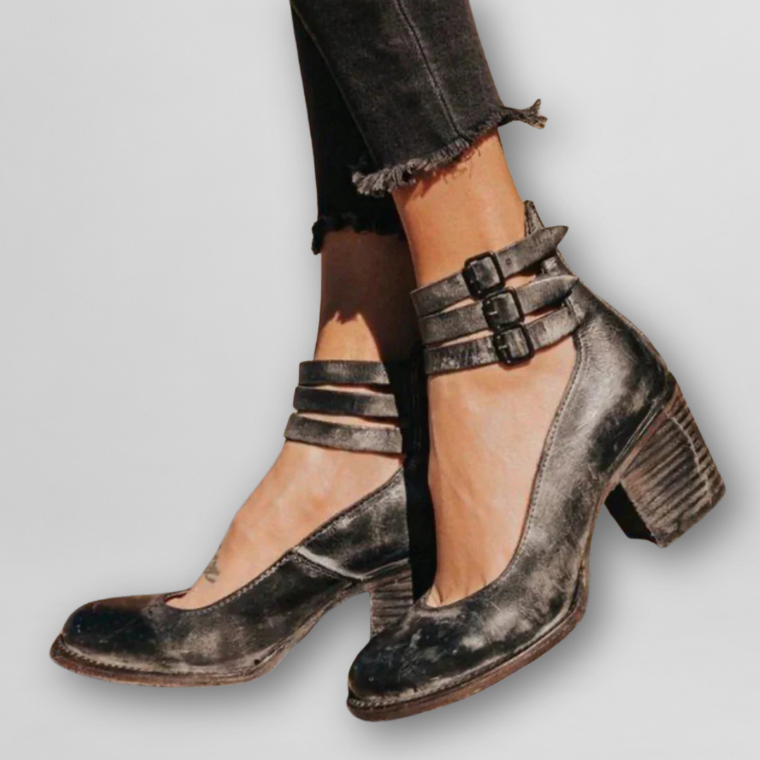 Sylvia | Vintage Sandalen mit Absatz