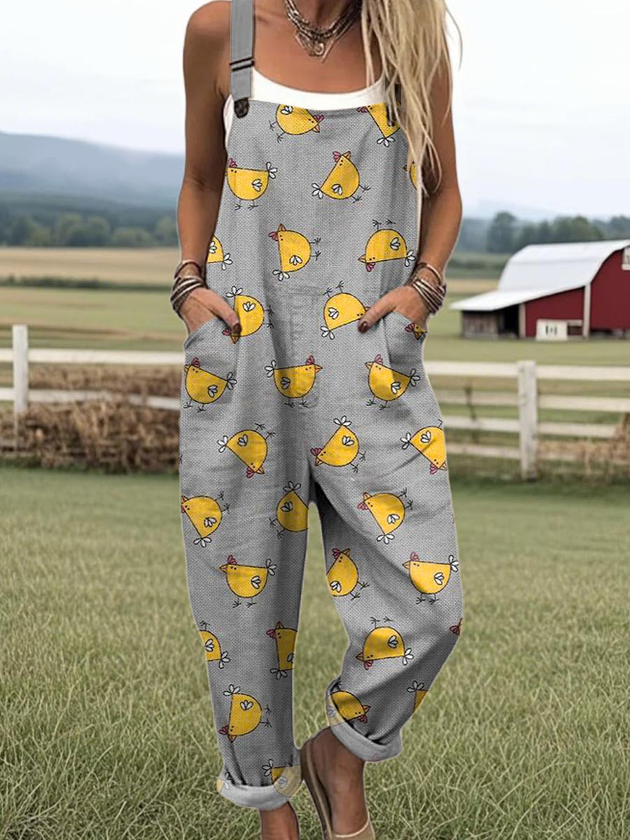 Damen Vintage Weite Hose Overall - Müheloser Stil und Komfort