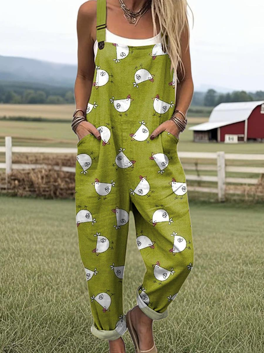 Damen Vintage Weite Hose Overall - Müheloser Stil und Komfort