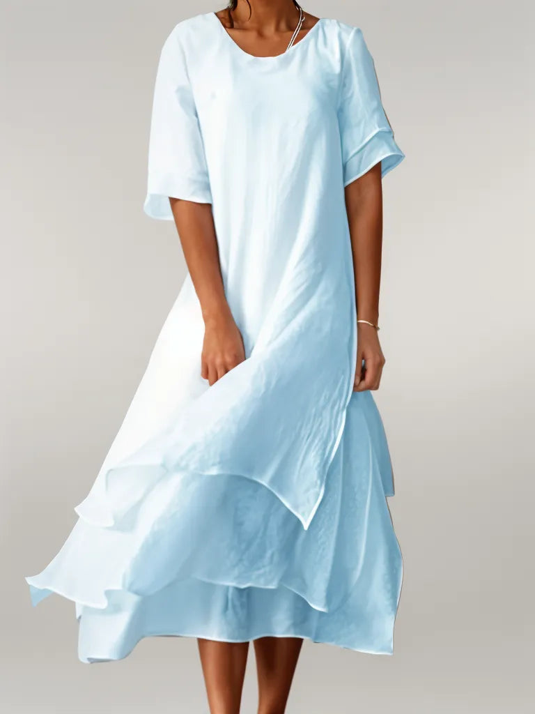 CHRISTINA – Elegantes langes Baumwollkleid