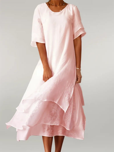CHRISTINA – Elegantes langes Baumwollkleid