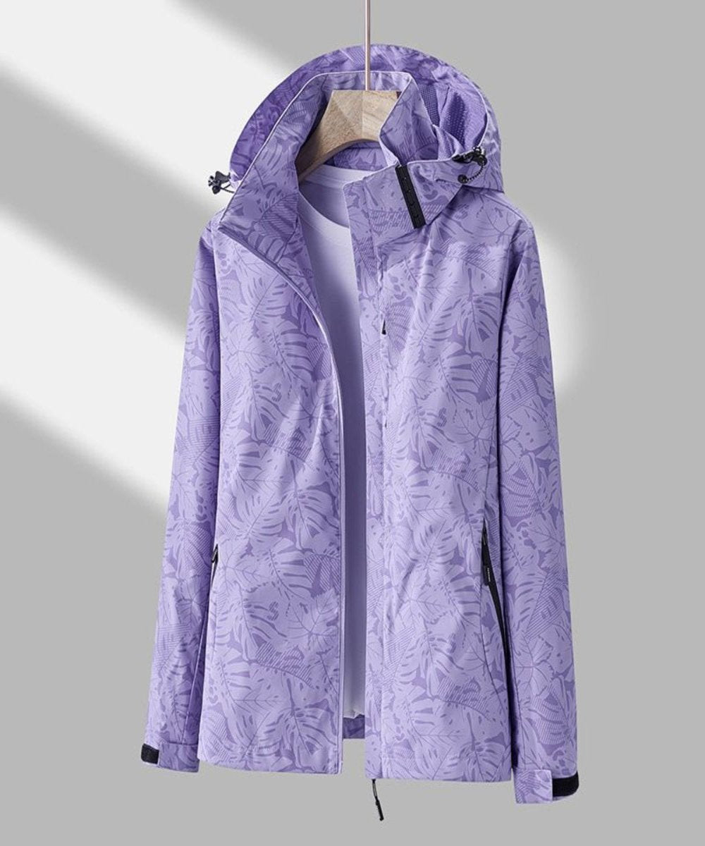 PAOLA – Wasserdichte Windjacke mit Blattmuster