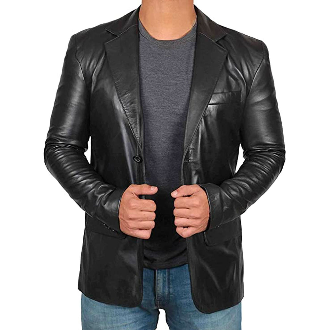Herren Lederblazer