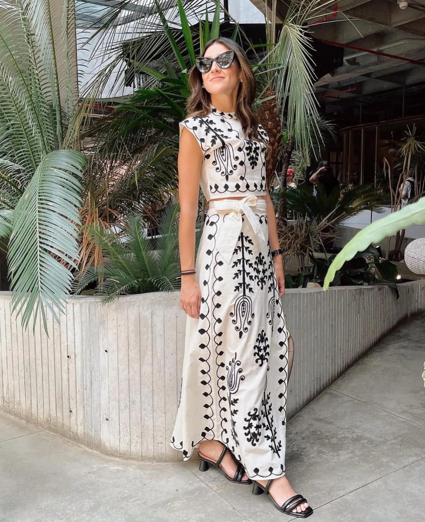 Camilla - Bedrucktes Set Top und Rock