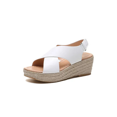 Monika | Stilvolle Keilabsatzsandalen mit Kreuzriemen