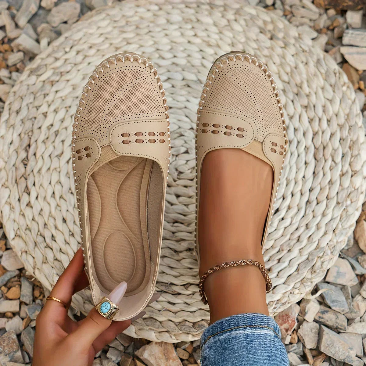 CLARA – Atmungsaktive Vintage-Ballerinas
