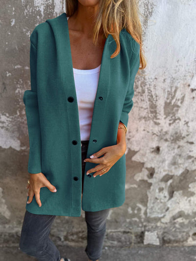 CARDIGAN MIT KNÖPFEN UND KAPUZE