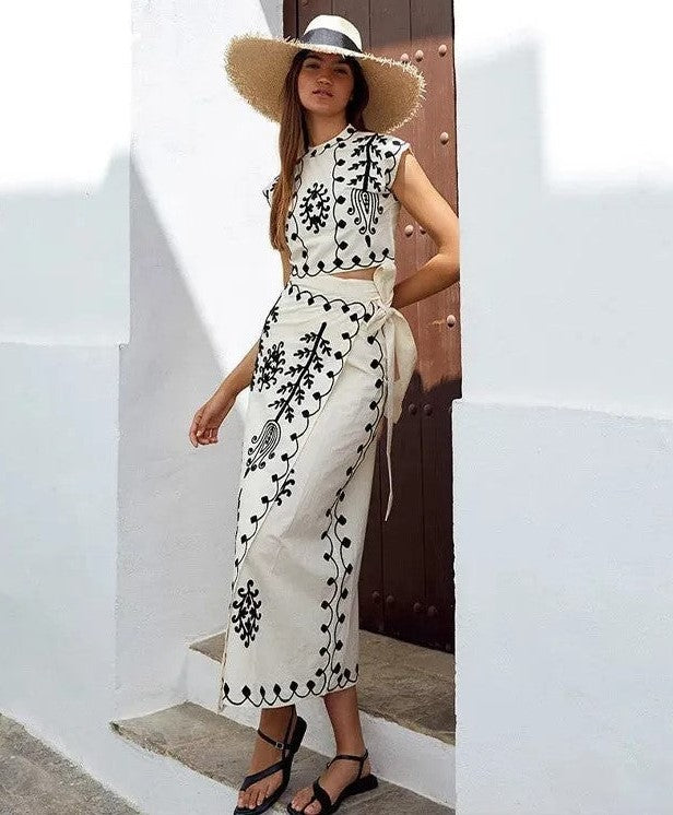 Camilla - Bedrucktes Set Top und Rock