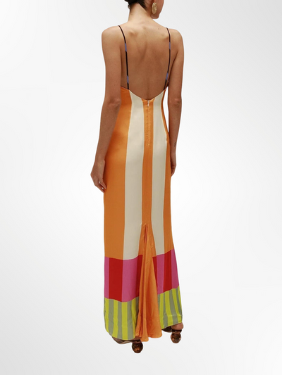 Elsa - Langes, mehrfarbiges Kleid