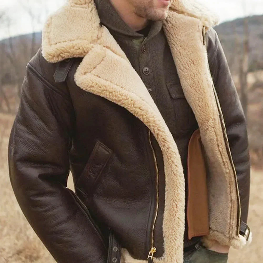 Maverick | Shearling-Lederjacke
