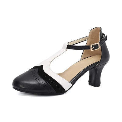 ASILETO – T Riemchen High Heels mit runder Spitze