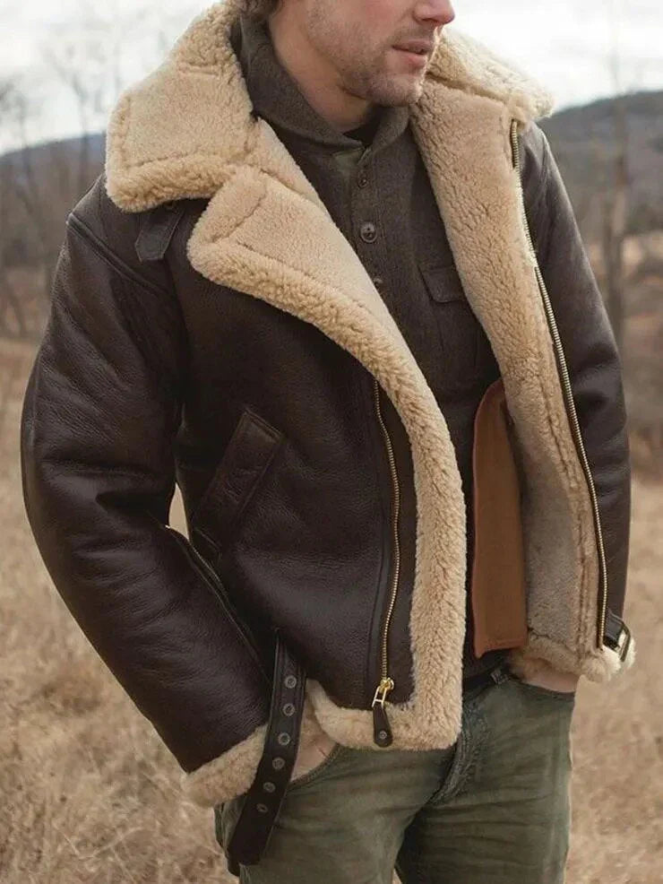 Maverick | Shearling-Lederjacke