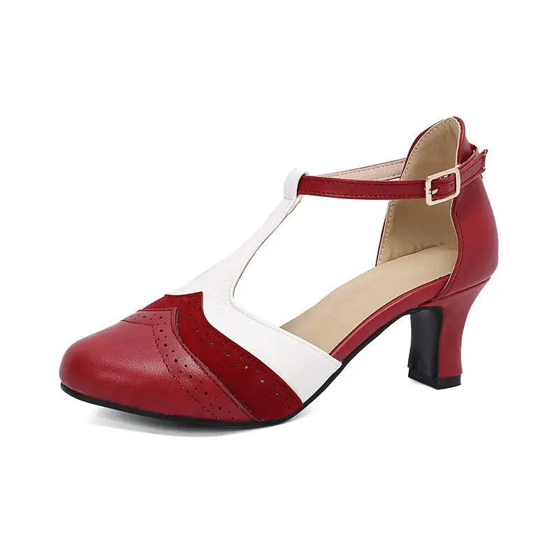 ASILETO – T Riemchen High Heels mit runder Spitze