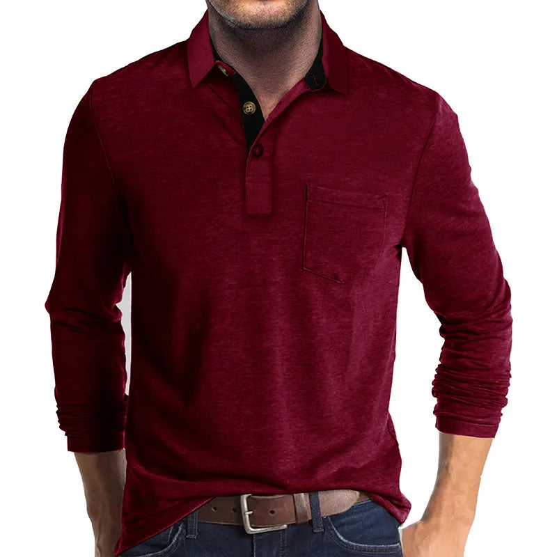 GEBHARD I MODISCHES LANGÄRMELIGES POLOSHIRT