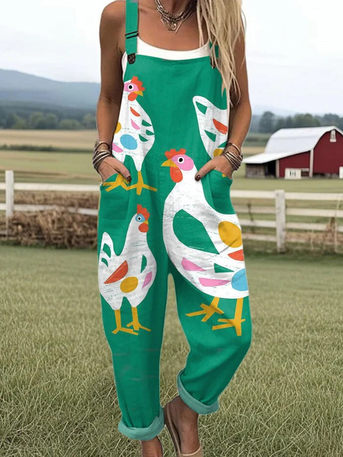 Damen Overall - Vintage Blumen-Design für einen mühelosen Stil und Komfort