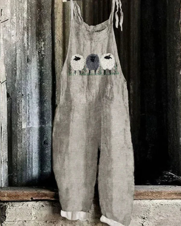MIRA – Vintage-Overall mit Schafsmuster