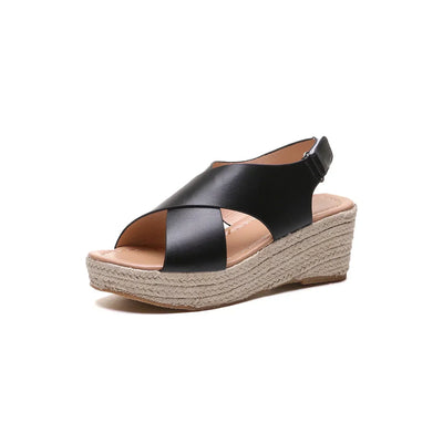 Monika | Stilvolle Keilabsatzsandalen mit Kreuzriemen