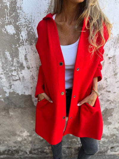 CARDIGAN MIT KNÖPFEN UND KAPUZE