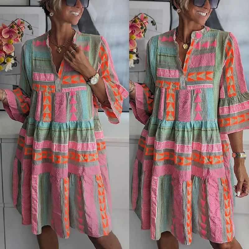 CHLOE – Kurzes Boho-Kleid mit Streifen