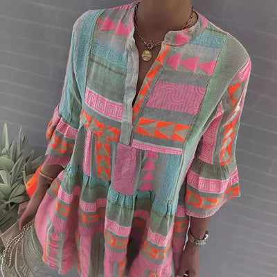 CHLOE – Kurzes Boho-Kleid mit Streifen