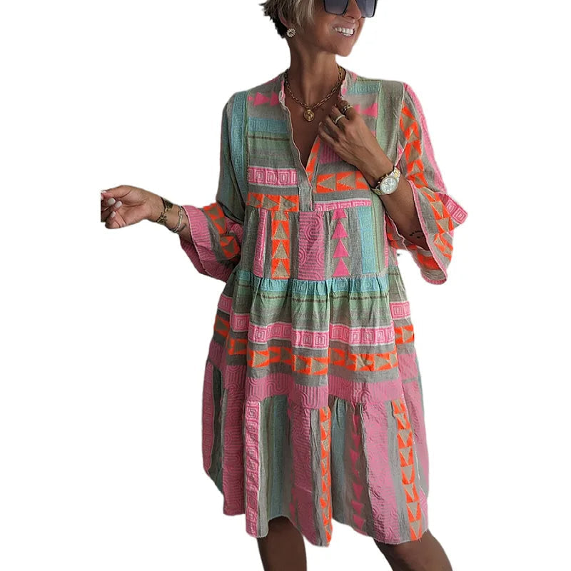 CHLOE – Kurzes Boho-Kleid mit Streifen