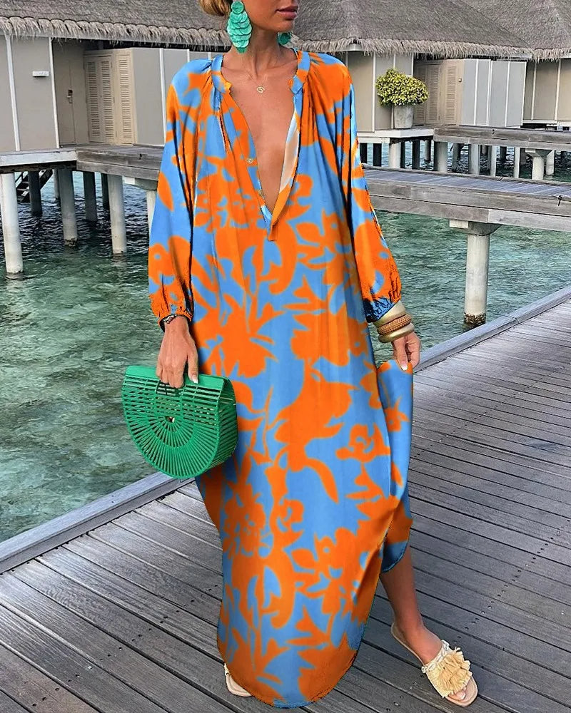 SOPHIA – Boho-Maxikleid mit Retroprint