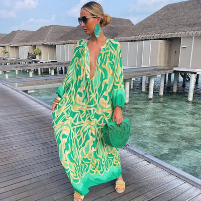 SOPHIA – Boho-Maxikleid mit Retroprint