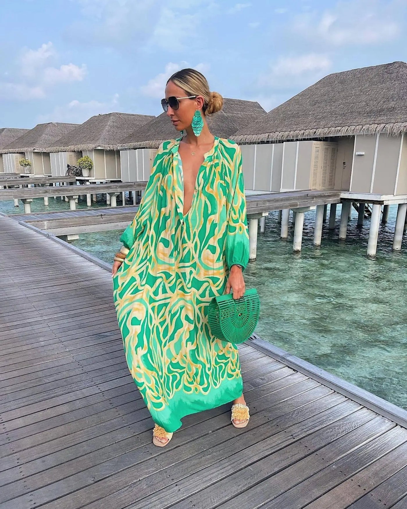 SOPHIA – Boho-Maxikleid mit Retroprint