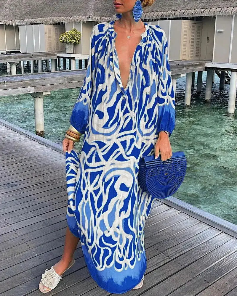 SOPHIA – Boho-Maxikleid mit Retroprint