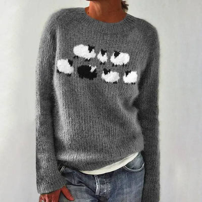 Mohnblume | Gemütlicher Retro-Pullover