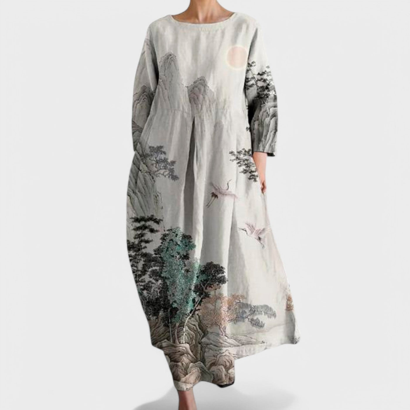 ANA – Buntes Kleid mit V-Ausschnitt