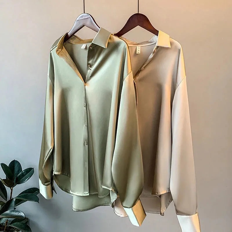 Damen-Satinbluse