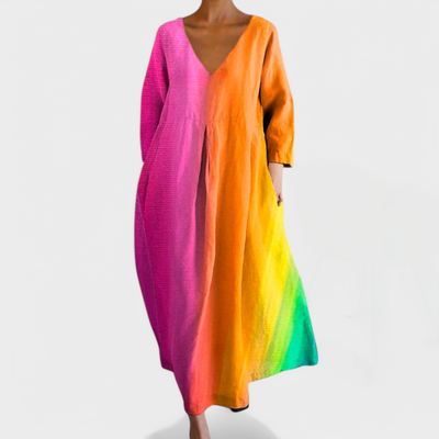 ANA – Buntes Kleid mit V-Ausschnitt